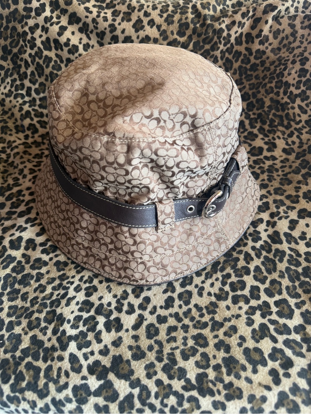 Vintage Y2K brown Coach bucket hat